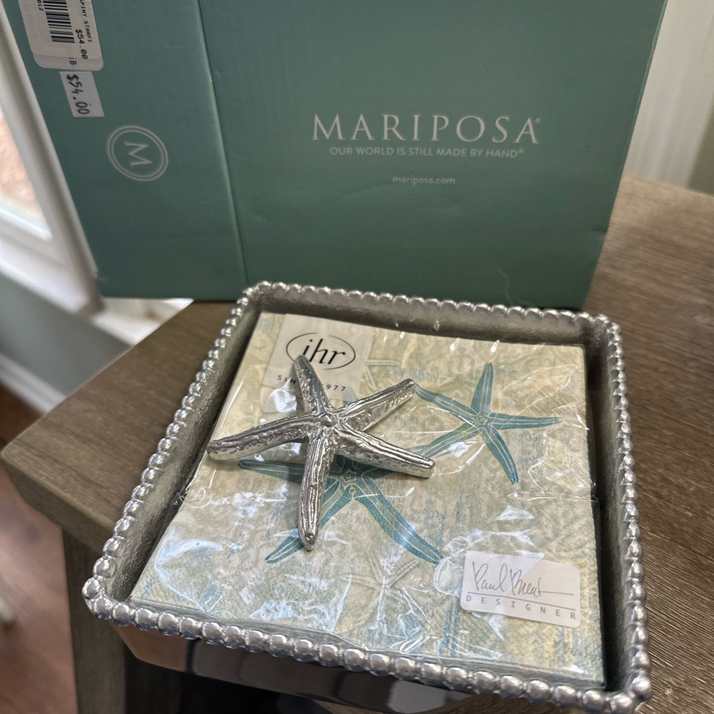 Mariposa Silver Starfish Napkin Holder